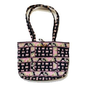 Vera Bradley retired pink elephant pattern tote